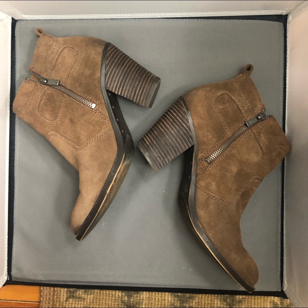 Lucky Brand -Tan Suede Booties - Size 8.5